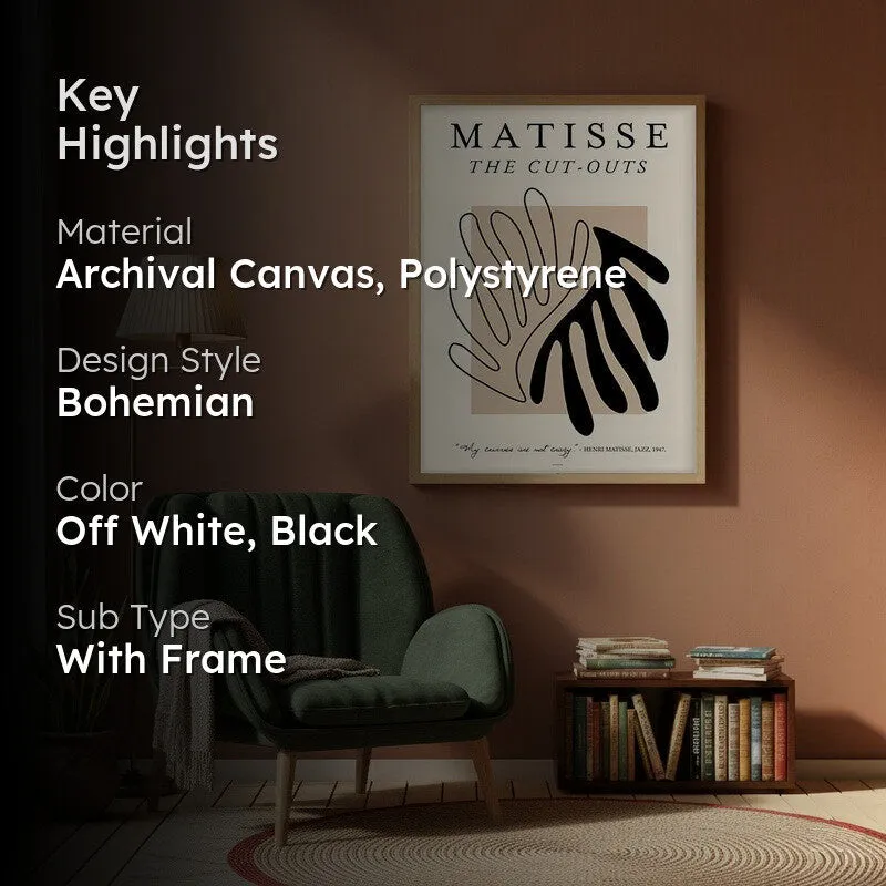 Echoed Motion Canvas Wall Painting With Brown Frame media 2