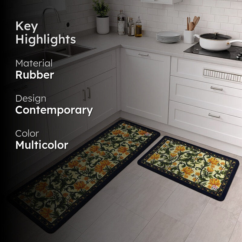 GardenGlide Rubber Kitchen Floor Mats - Set of Two media 2