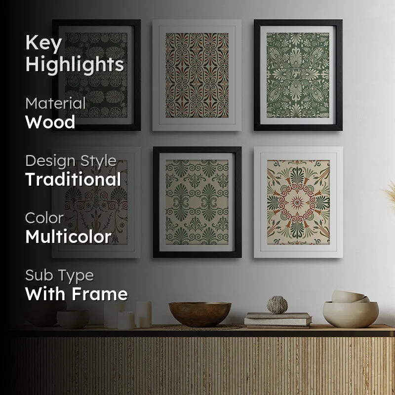 Motifs Of Traditions I Wall Art With Frame - Set Of Six media 2