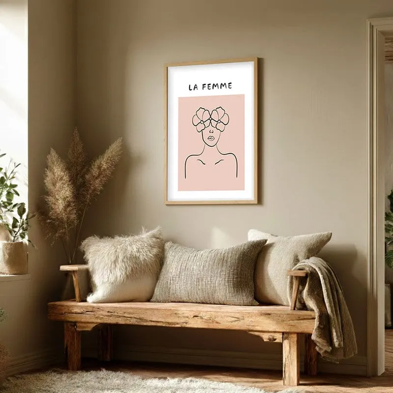 Petal Gaze Canvas Wall Painting With Brown Frame media 3