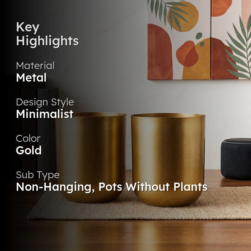 Ruba Neita Planter (Gold) - Set Of Two media 2