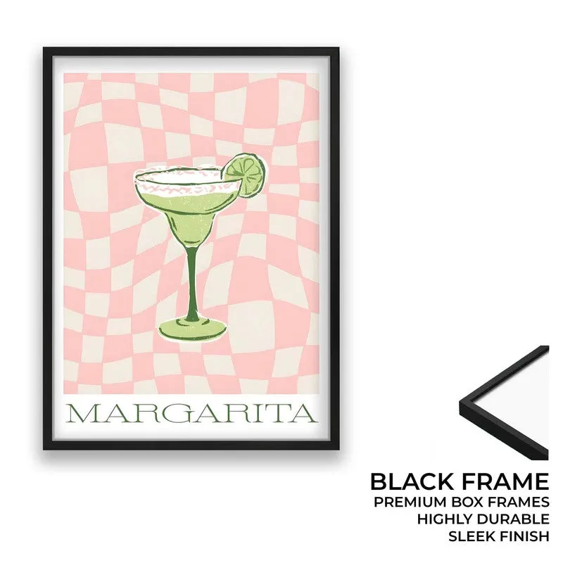 PinkCheck Margarita Archival Canvas Wall Art - Black media 8