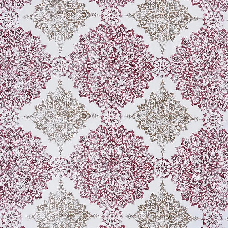 Monte Carlo Dio Mandala Cotton Bedsheet (White,Maroon) - 104 TC media 7