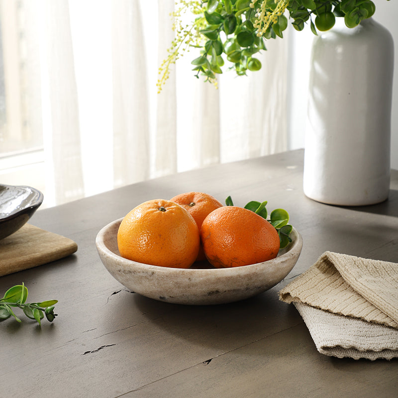 Stone Aura Marble Salad Bowl (Beige) - 500 ML media 3