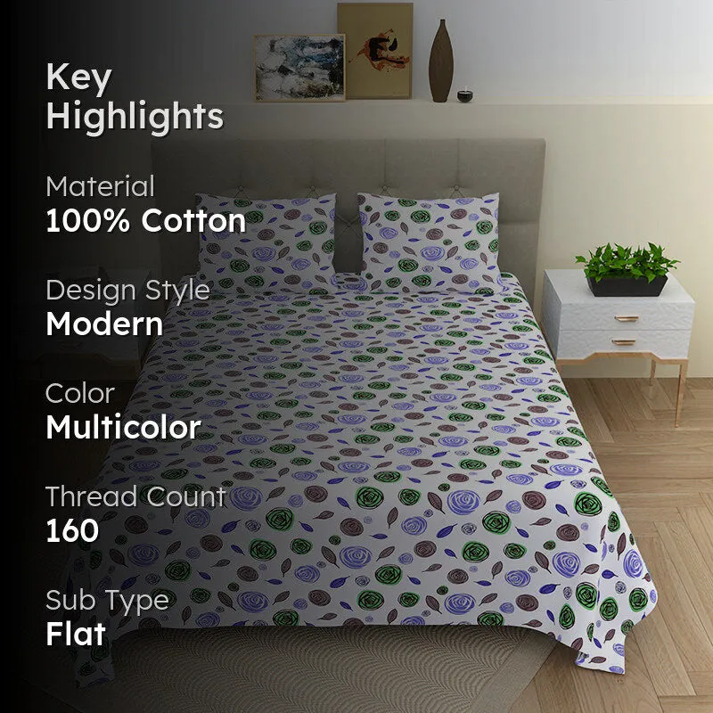 Rose Dune Cotton Bedsheet - 160 TC media 2