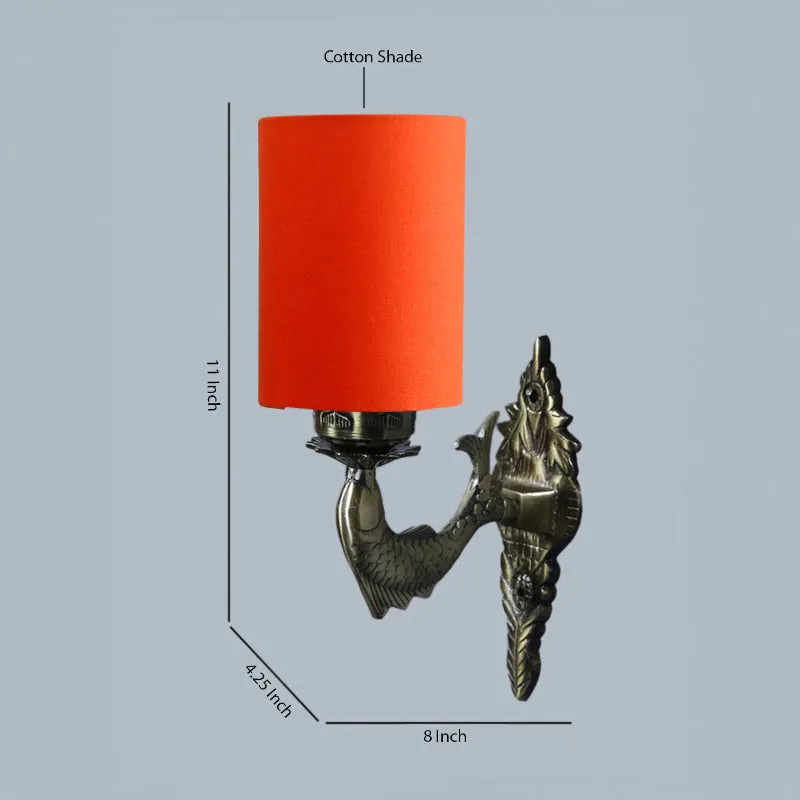 Ziada Stiva Cylindrical Fabric & Metal Wall Lamp - Orange media 4