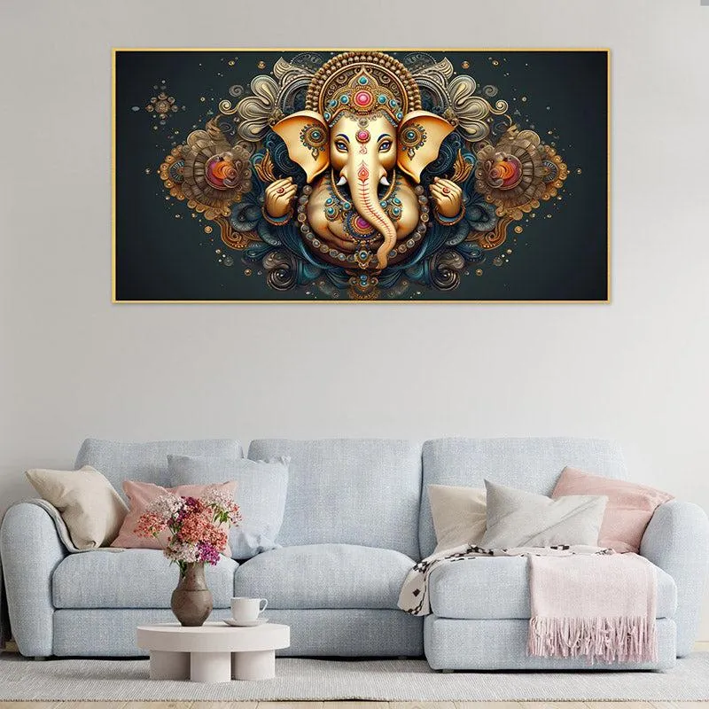 Vakratund Festive Wall Painting With Frame media 3