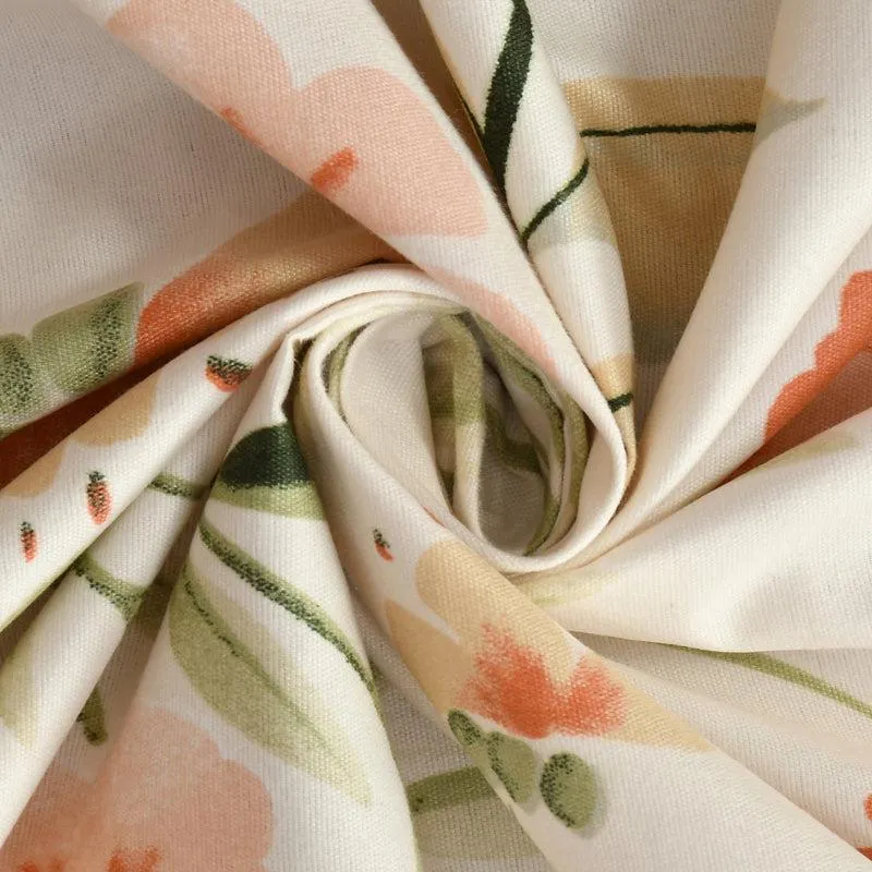 Hushed Blooms Floral Cotton Duvet Cover - 210 TC media 5