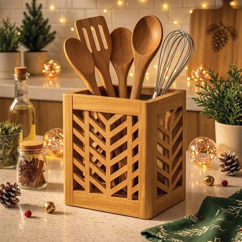 Feast Craft MDF Rustic Cutlery Stand media 4
