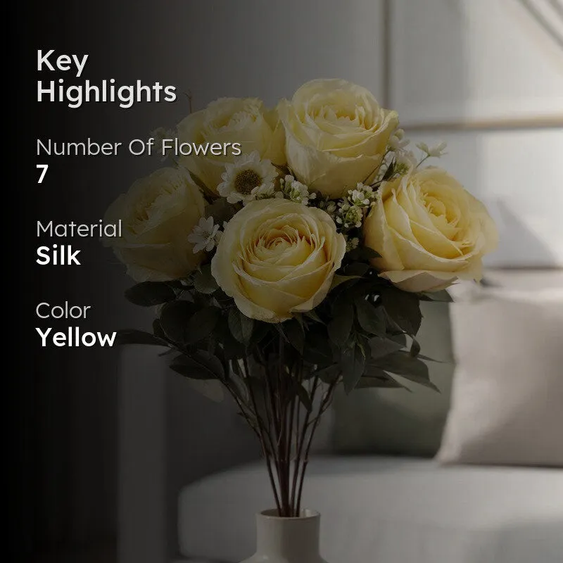 AarviDecor Sunny Rose Silk Artificial Flowers media 2