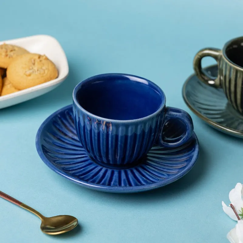 Siplet Cup & Saucer (Blue/150 mL Each) - Set of Six media 4
