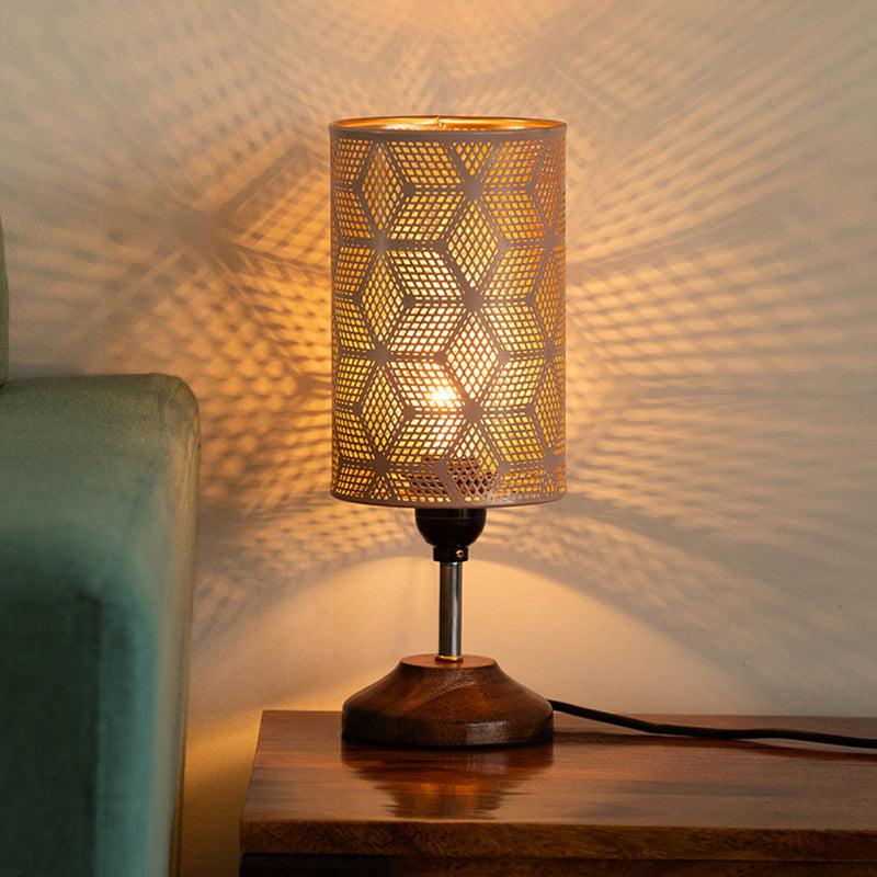 Zorya Handcrafted Iron Table Lamp - Peach,Brown