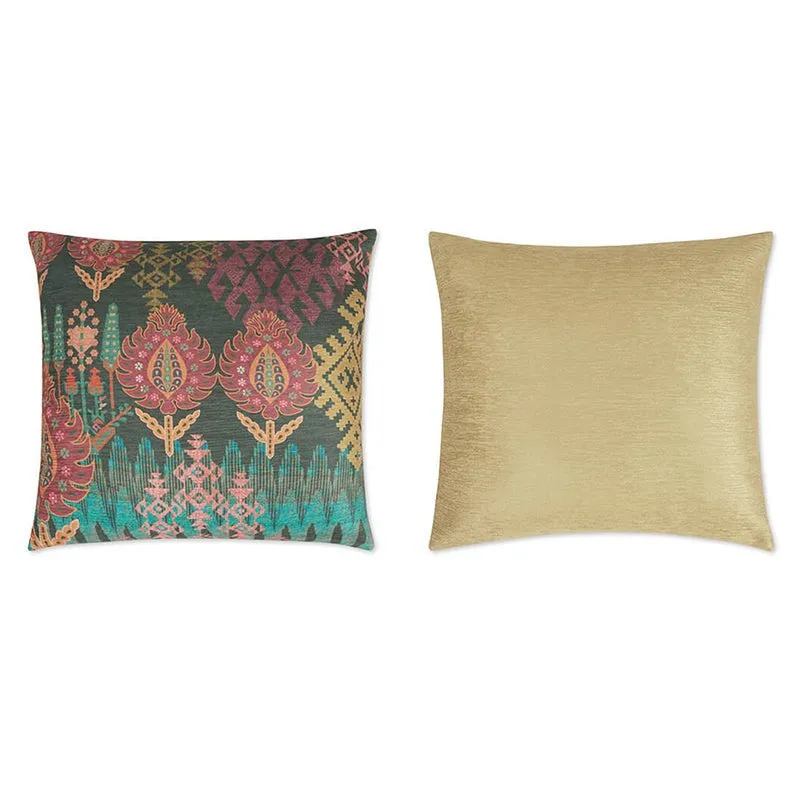 India Circus Rajwada Florals Printed Velvet Cushion Cover - Set Of Five media 5