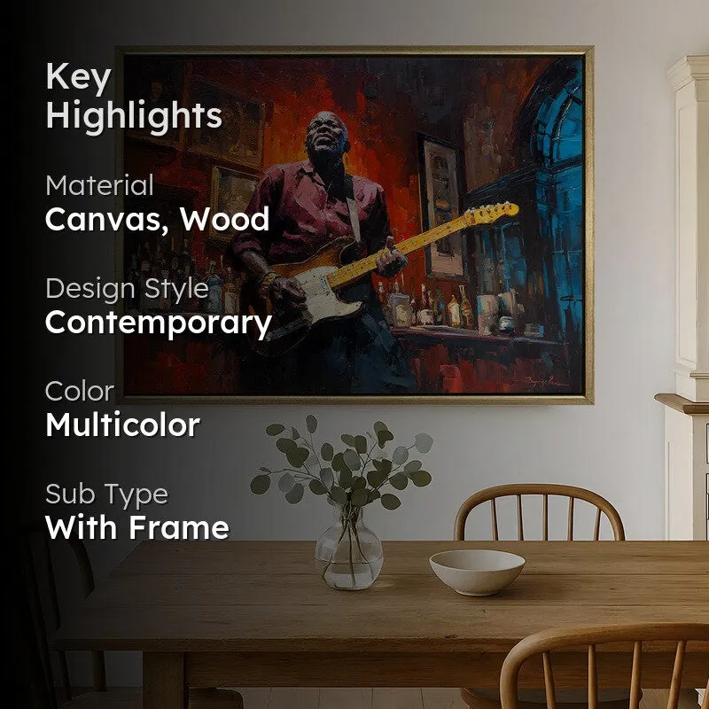 Jazzfire Canvas Wall Painting With Frame media 2
