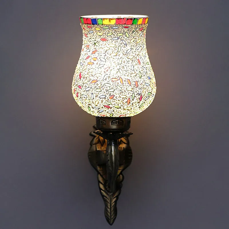 Nira Ziada Mosaic Glass & Metal Wall Lamp media 1