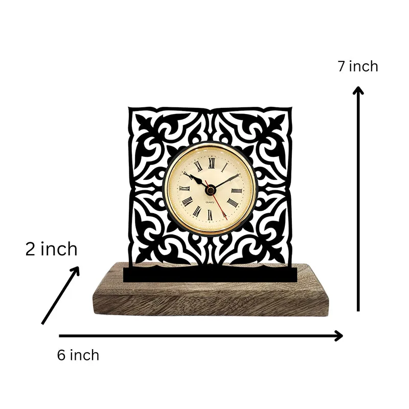 Mandala Square Analog Table Clock media 5