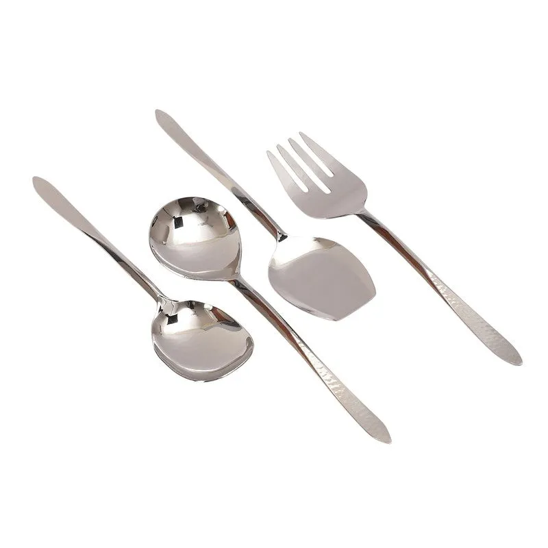 Dune Hammered Serving Set (Silver) - Four Piece Set media 4