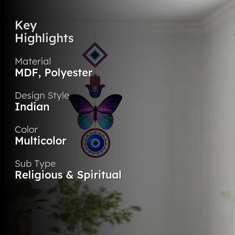 Butterfly Nazar I Polyester & MDF Wall Hanging media 2