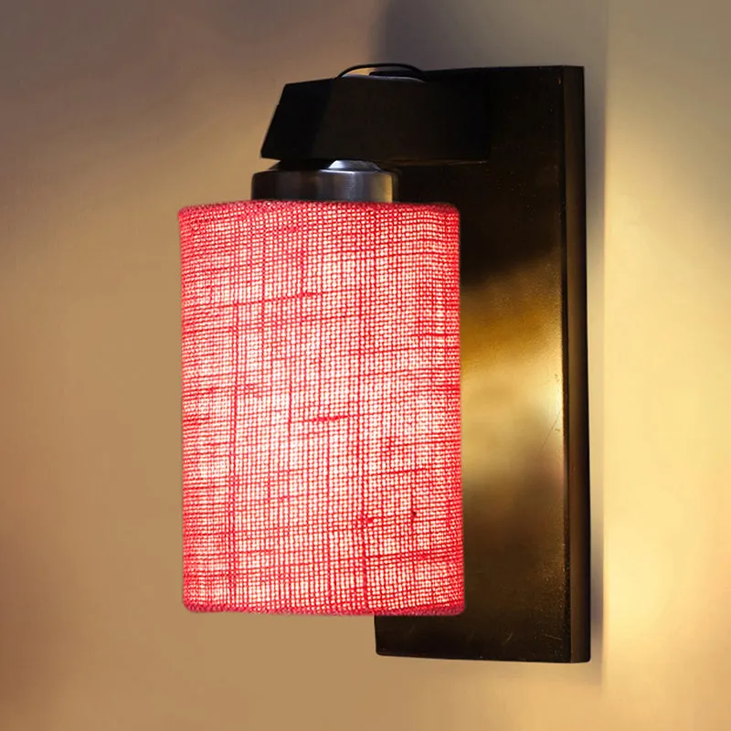 Eyrie Jute & Wooden Wall Lamp - Pink media 5