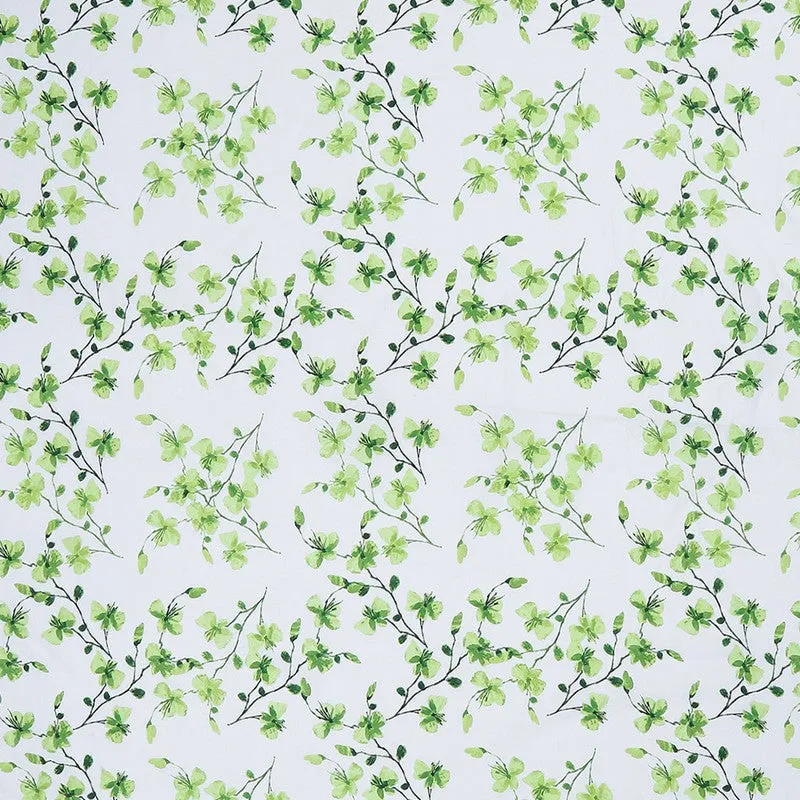 Monte Carlo Floraline Cotton Bedsheet (White,Green) - 104 TC media 7