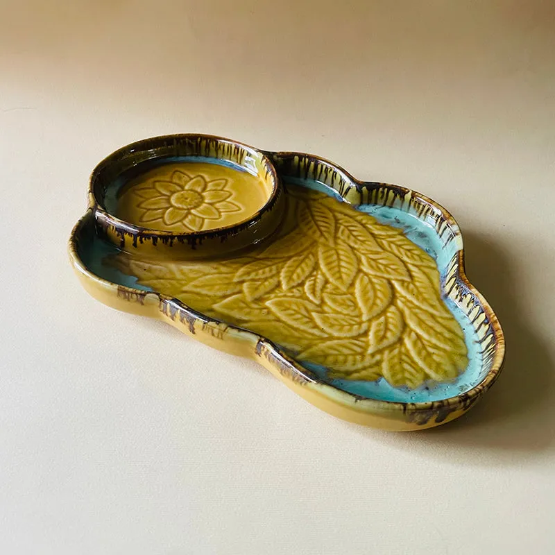 Cloud Glaze Ceramic Chip & Dip Platter media 5