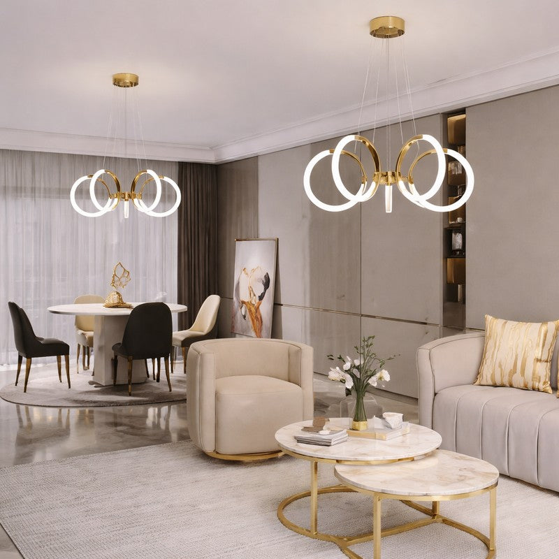 Nova Halo Aluminum Ceiling Lamp - Gold media 5