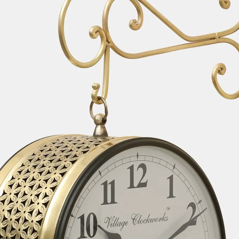 Platform Precision Double - Sided Vintage Wall Clock - Gold media 9