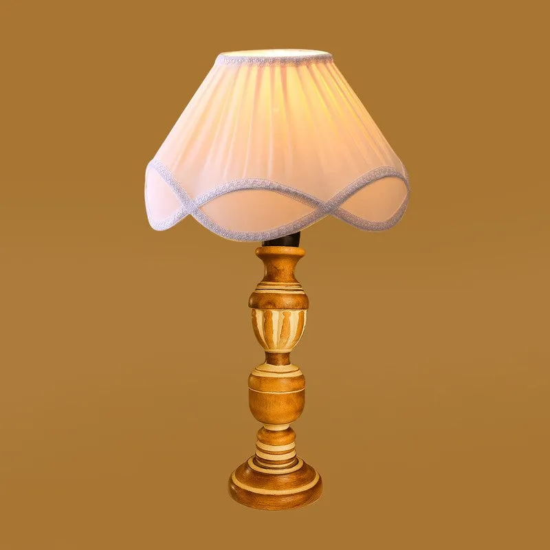 Zenrae Pleatiq Wooden Table Lamp - White media 6
