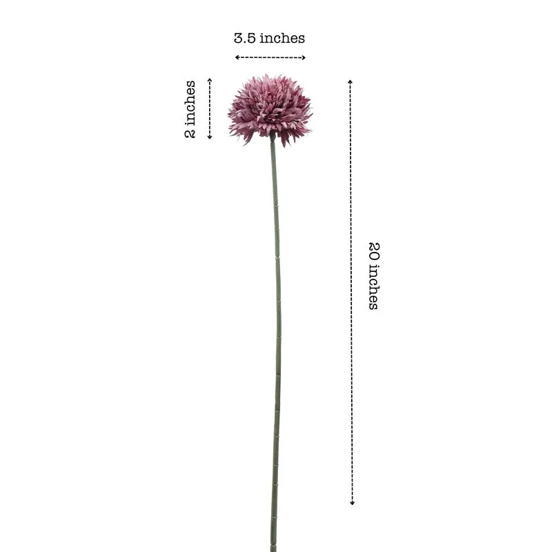 Artificial Realistic Chrysanthemum Flower Stick (Purple) - Set Of Six media 8
