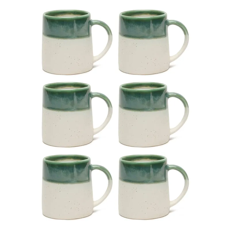 Bliss Ceramic Coffee Mug (300 mL Each,Green) - Set Of Six media 3