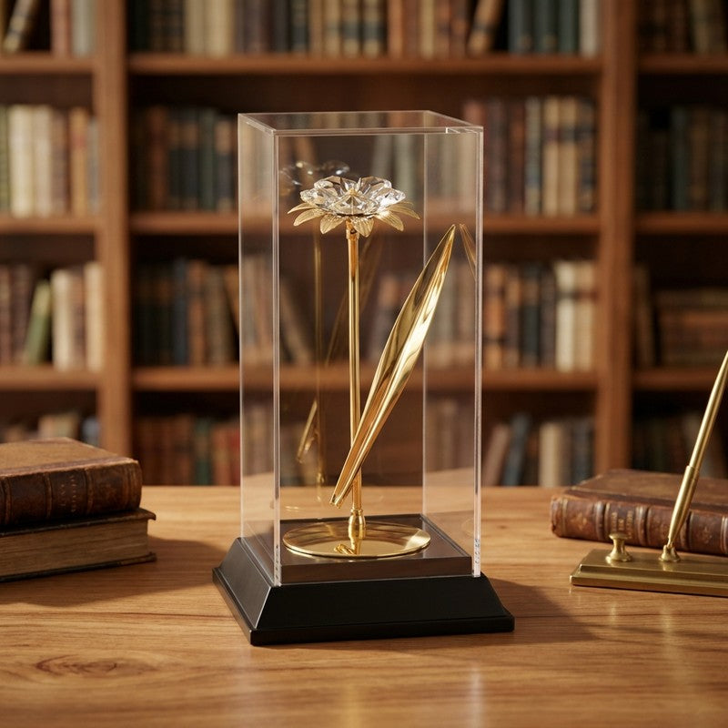 Golden Petal Elegance 24K Gold Plated Mild Steel Showpiece