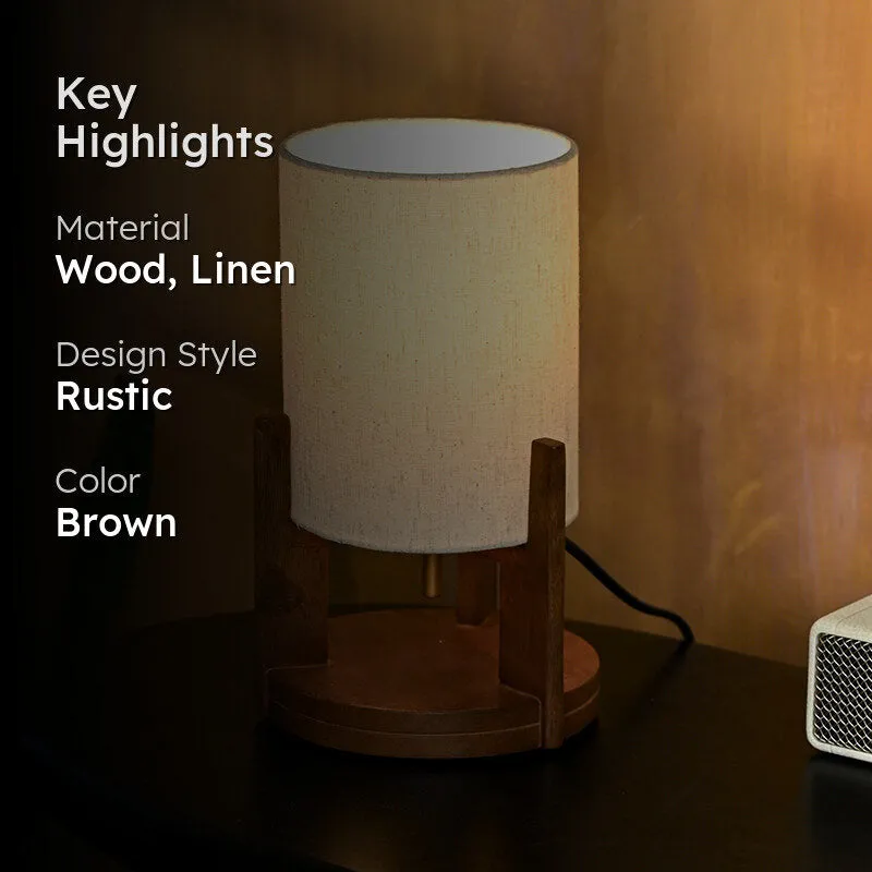 Solvi Wooden Table Lamp - Brown media 2