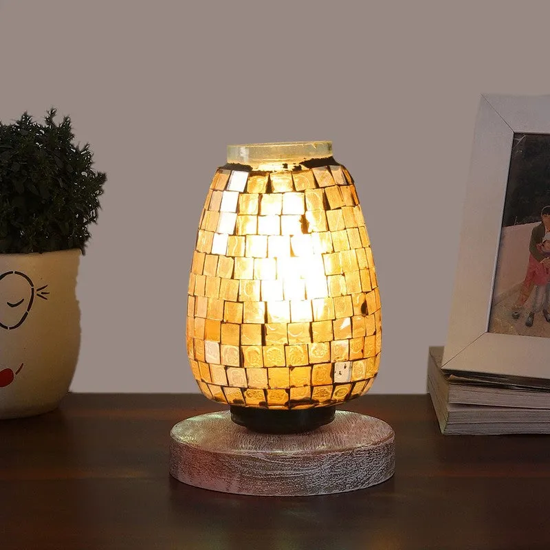 Prismore Mosaic Glass Table Lamp With Wooden Base media 3