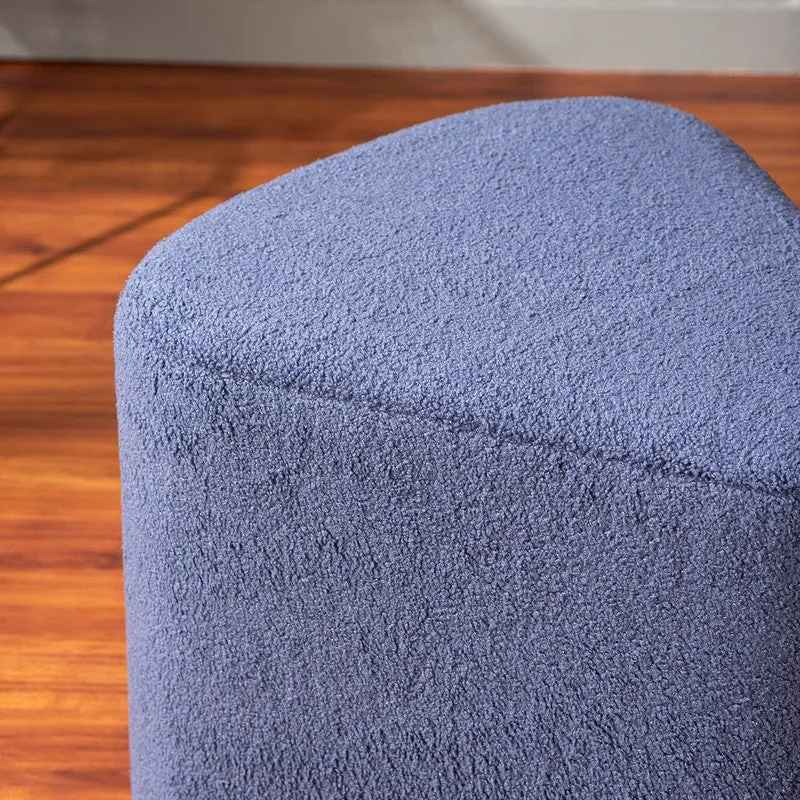 Plush Seat Pouffe (Blue) - Set Of Two media 4