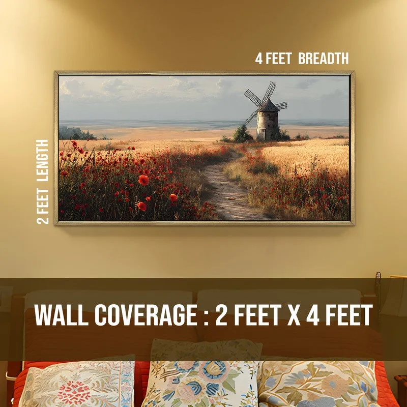 Windmill Calm Canvas Wall Painting With Frame media 9