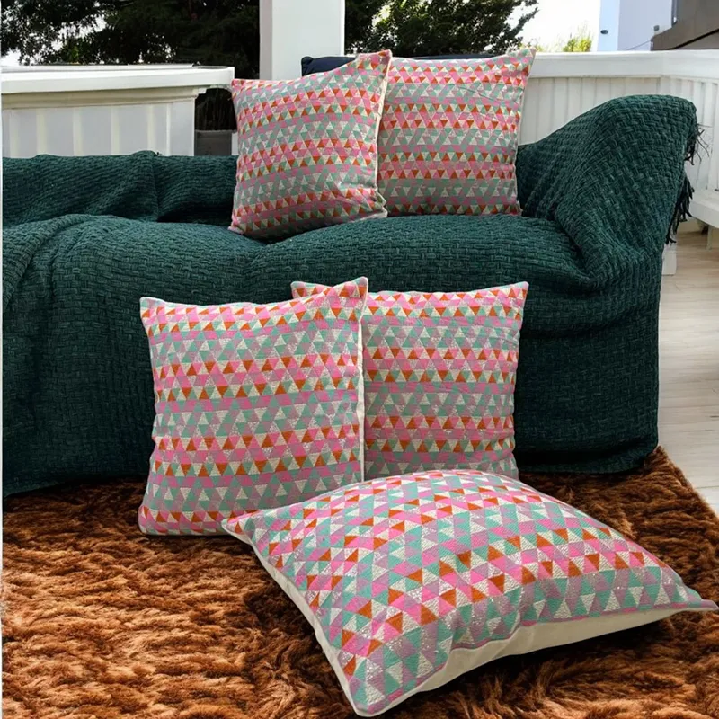 Mono Loom Jacquard Cushion Cover - Set Of Five media 2