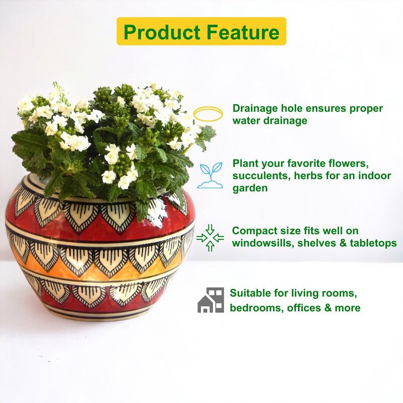 Navya Ethnic Planter - Red & Yellow media 5