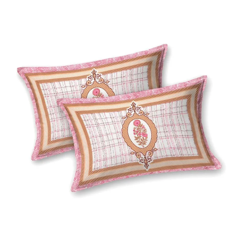 Royalza Cotton Bedsheet (Peach,Pink) - 240 TC media 4