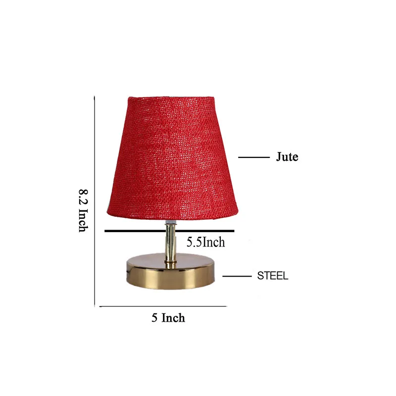 Alba Jute Table Lamp - Maroon,Gold media 4