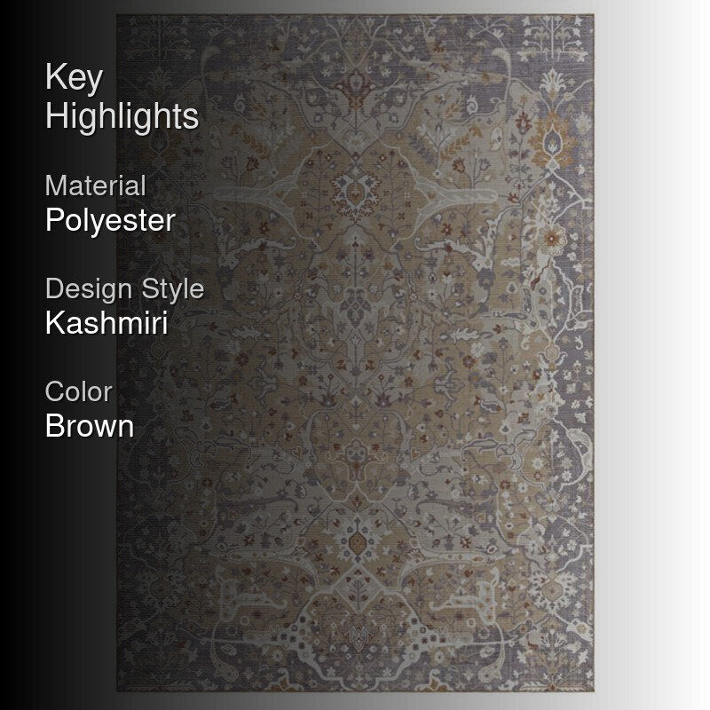 Aziza Ethnic Carpet - Brown media 2