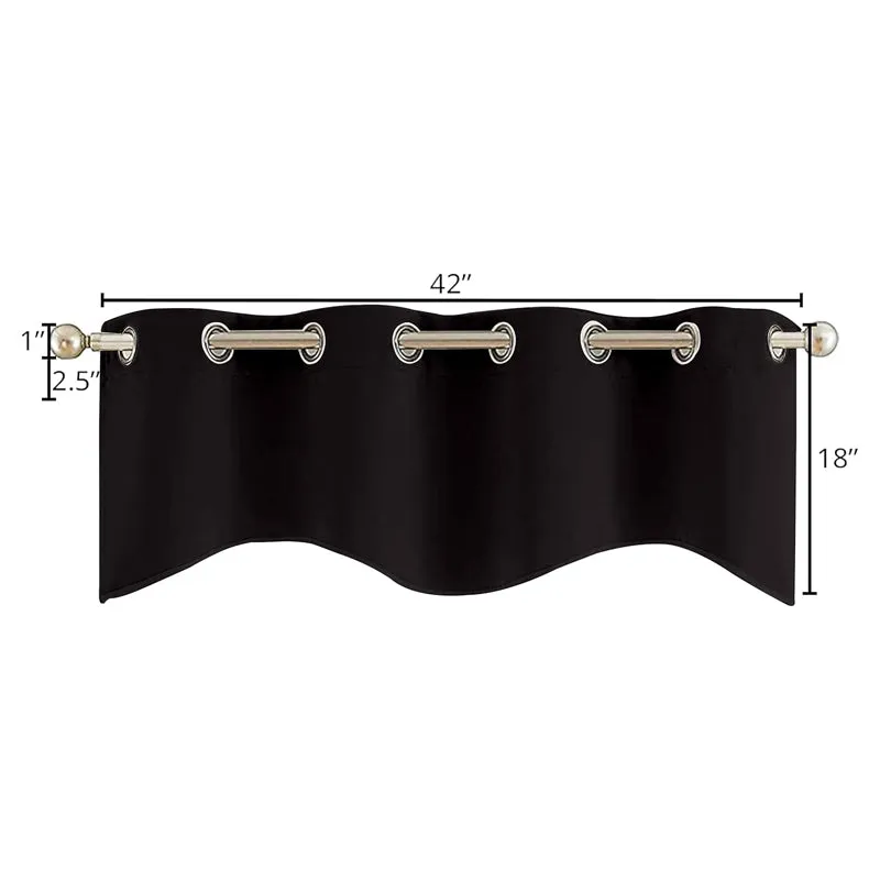 Vienna Pleated Curtain Valance (Black) - Set Of Two media 8
