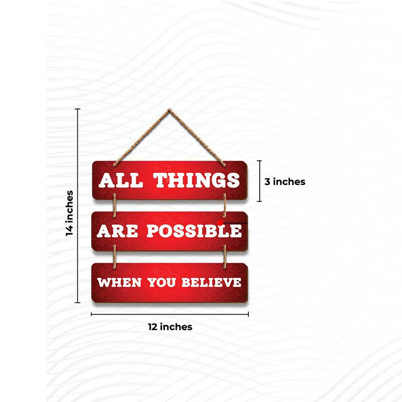 "All Things Are Possible" Motivational Wood MDF Wall Hanging media 6
