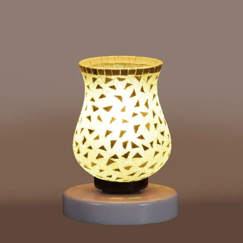 Glossia Mosaic Glass Table Lamp With Wooden Base - Multicolor media 7