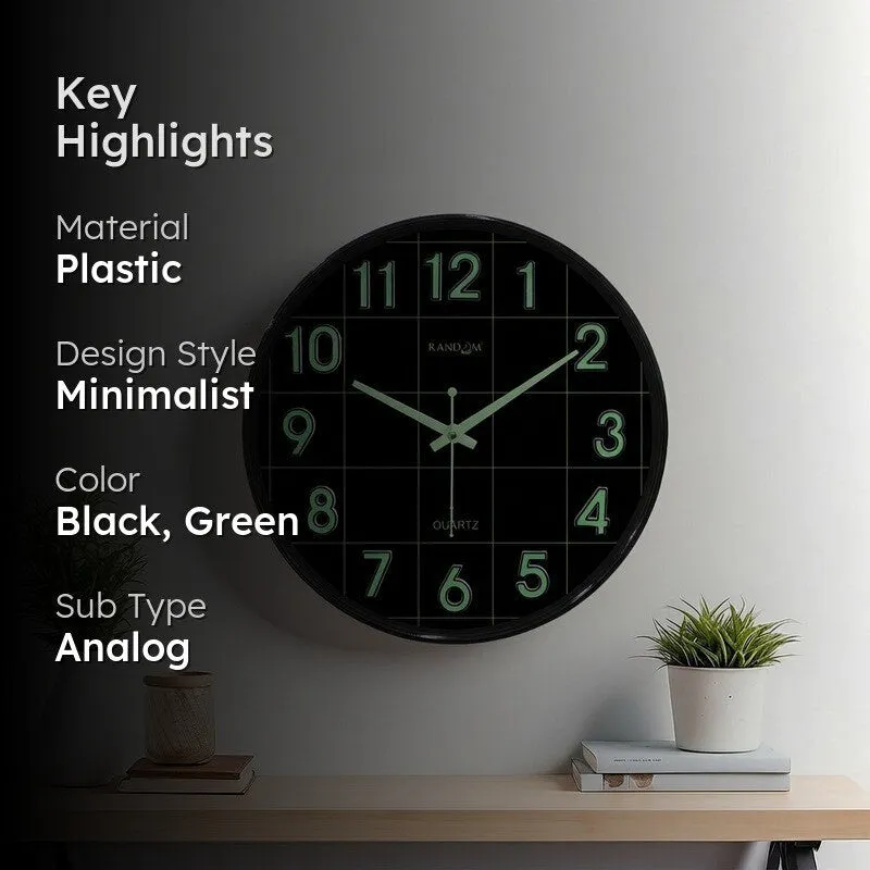 Opulent Analog Wall Clock - Black & Green media 2
