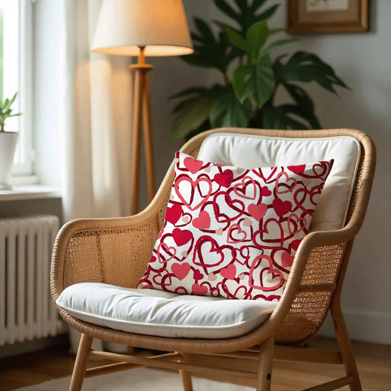 Heart Storm Printed Velvet Cushion Cover media 6
