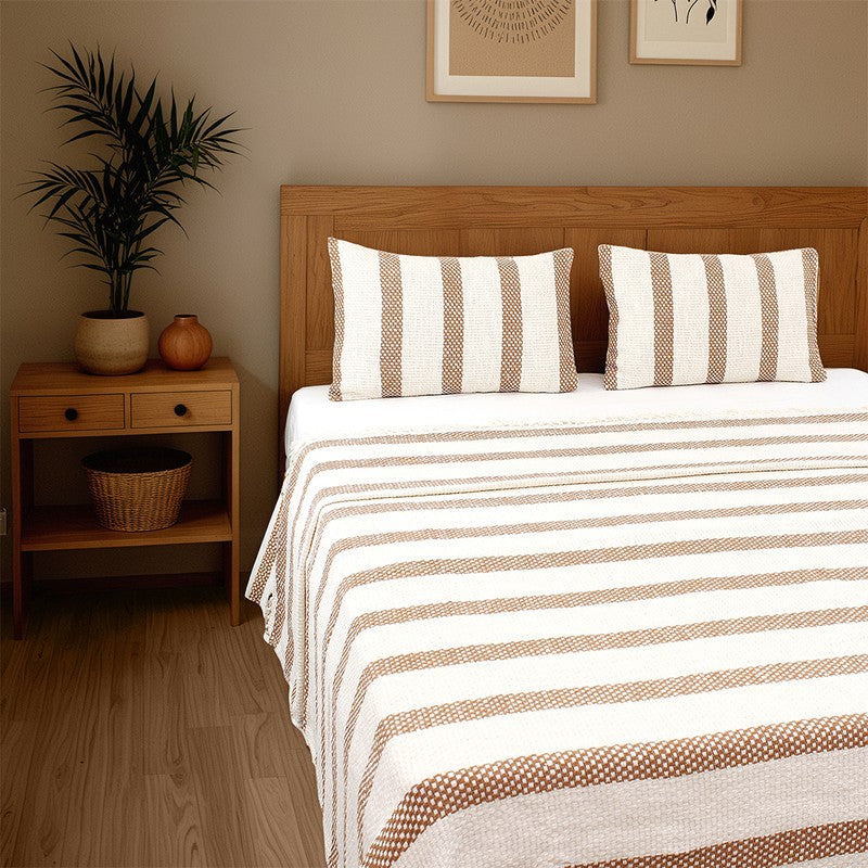 Shivalik Bedcover With Pillow Cover - Brown media 6