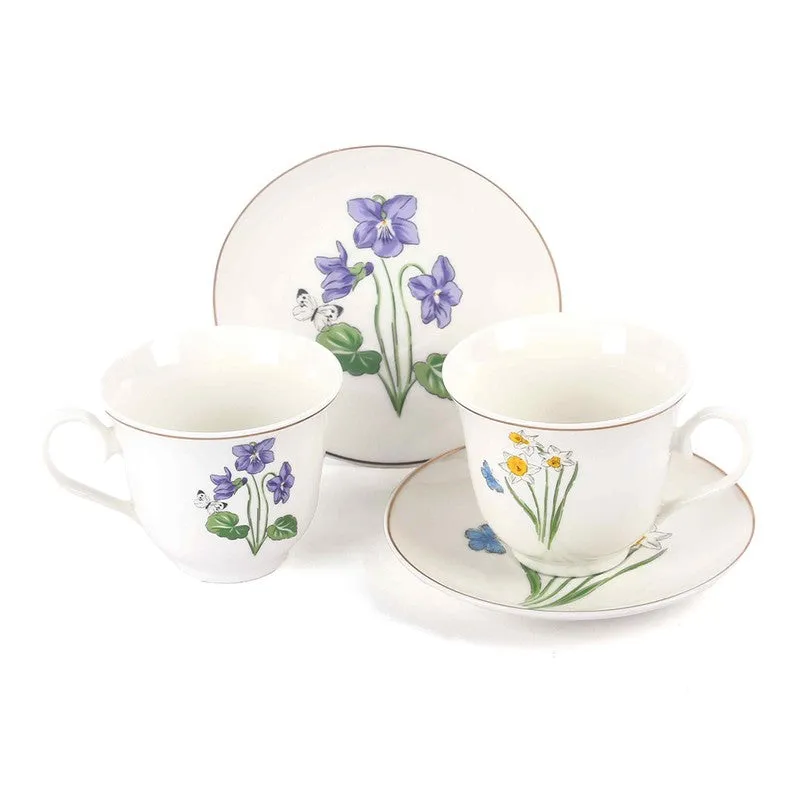 Petaluxe 24k Gold Brushed Porcelain Tea Cup (300 mL Each) -  Twelve Piece Set media 4