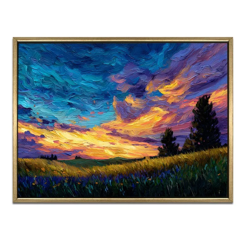 Violet Skies Canvas Wall Painting With Frame media 3
