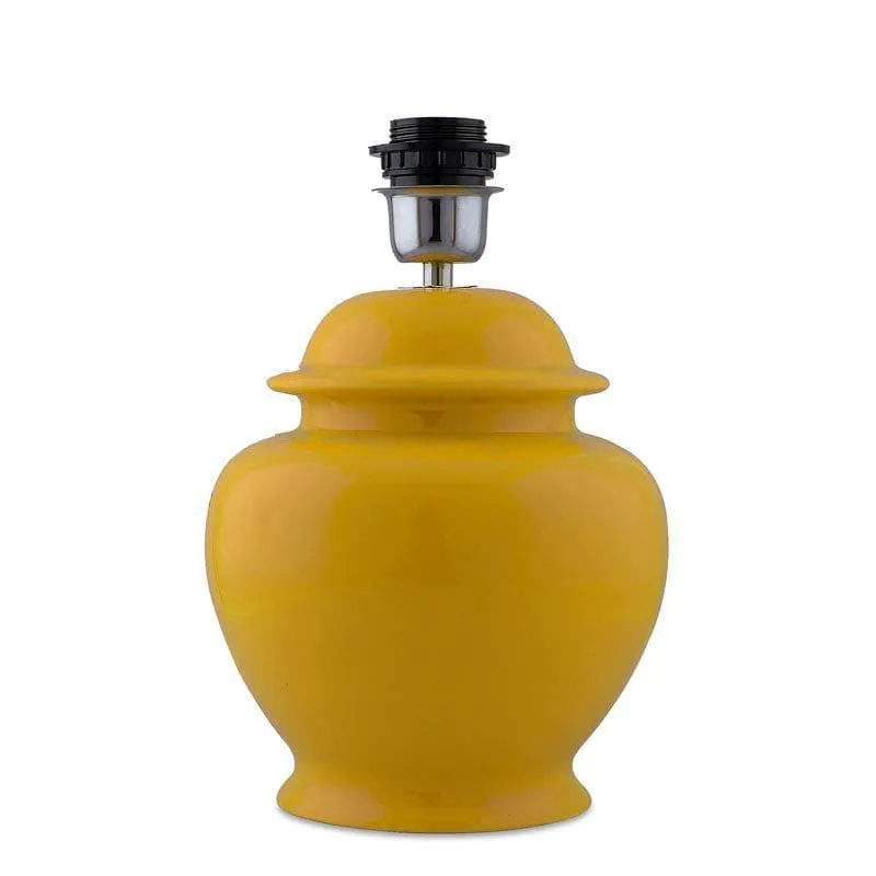 Fancy Ceramic Table Lamp With Conical Shade - Yellow,White media 4