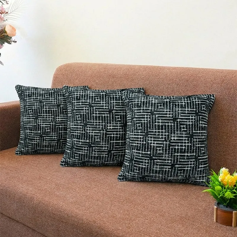 GeoMirage Cushion Cover (Black) - Set Of Three media 1